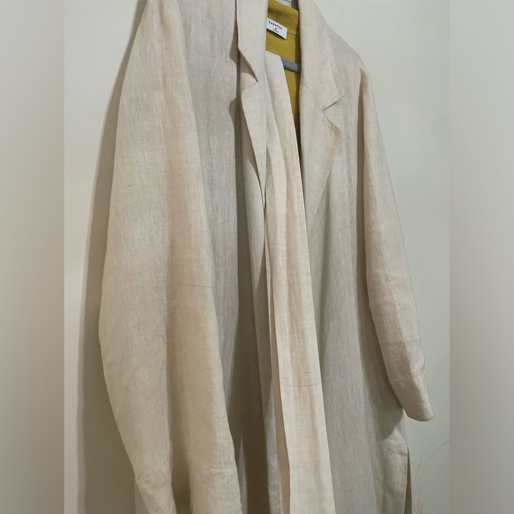 Mango Beige Linen Shirt Jacket - Picture 2 of 5